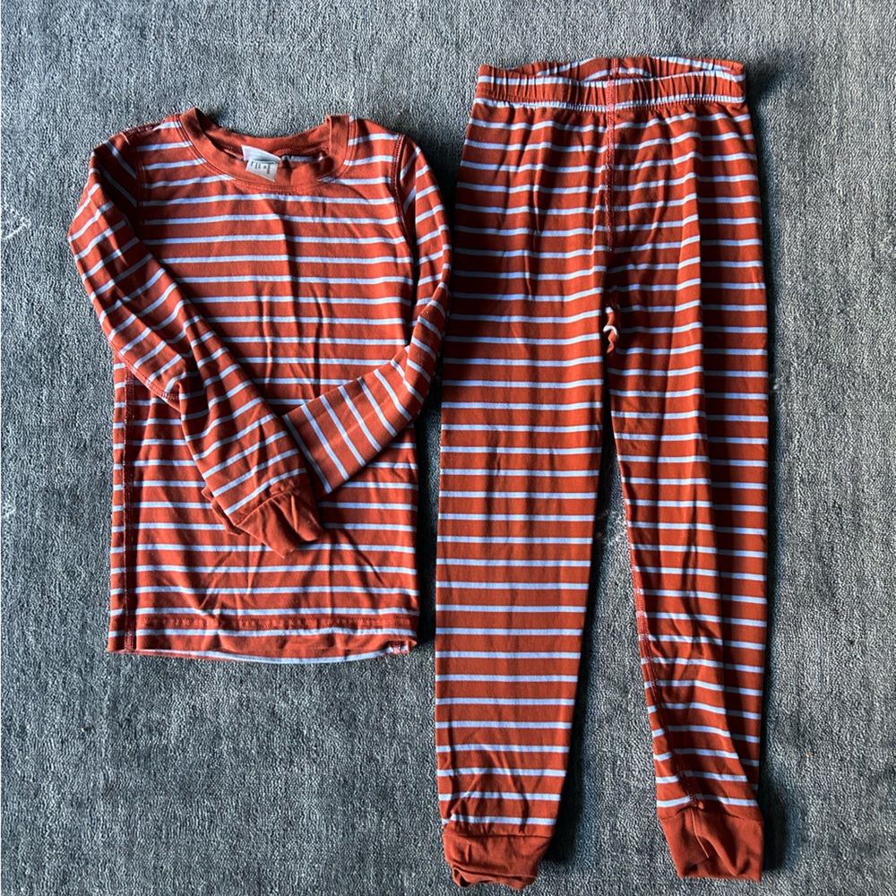 Hanna Andersson Red and Blue Striped Pajama Set